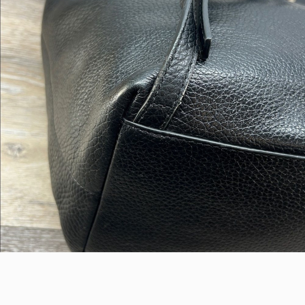 Kate Spade Black Leather Drawstring Backpack - Picture 8 of 13